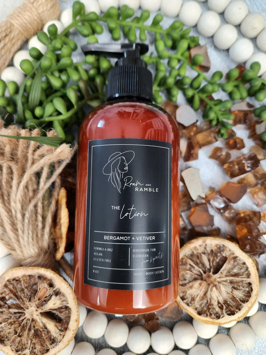 Bergamot + Vetiver Organic Hand & Body Lotion 8 oz