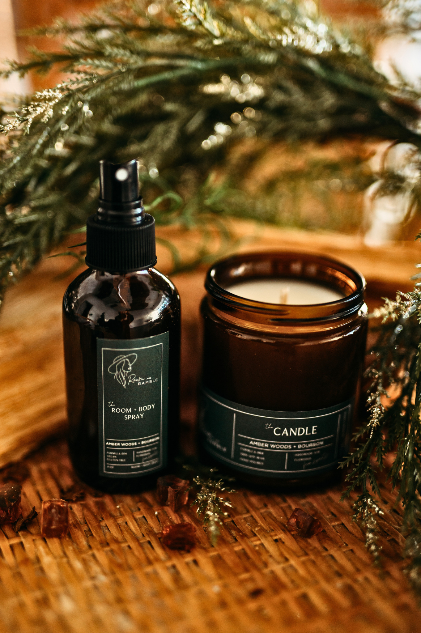 Amber Woods + Bourbon Room & Body Spray 4 oz