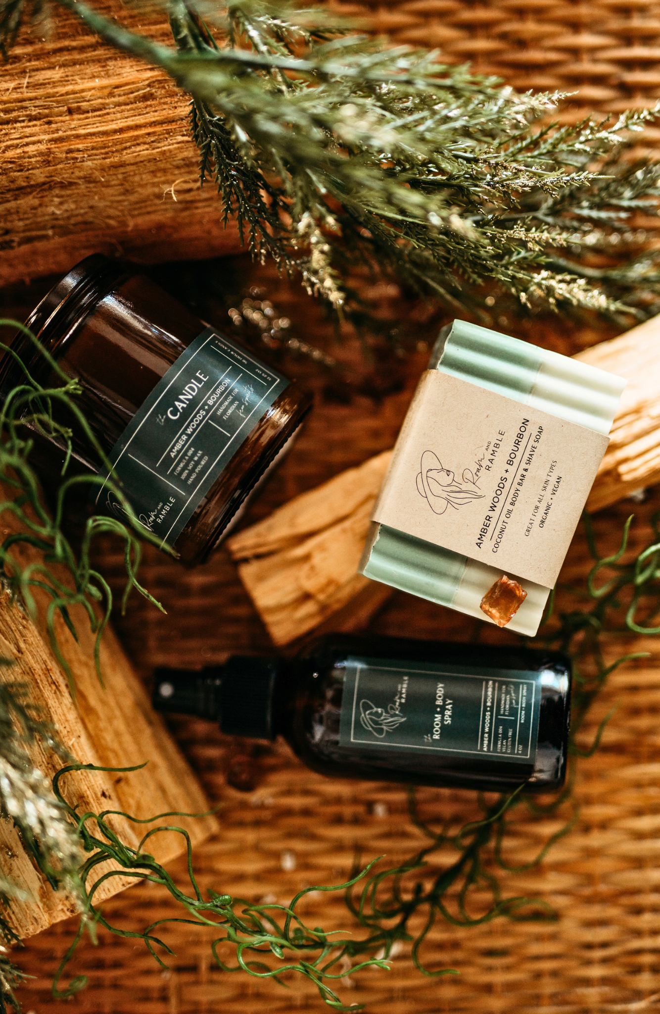 Amber Woods + Bourbon Body Bar & Shave Soap