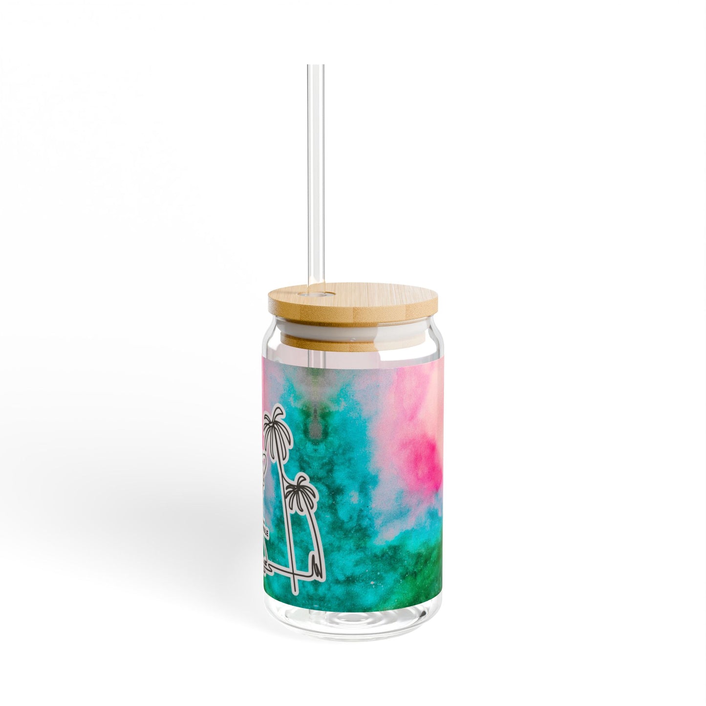 Tropical Sipper Glass, 16oz - Fun Drinkware for Summer Parties, Beach Days, Poolside, Gifts, Eco-Friendly