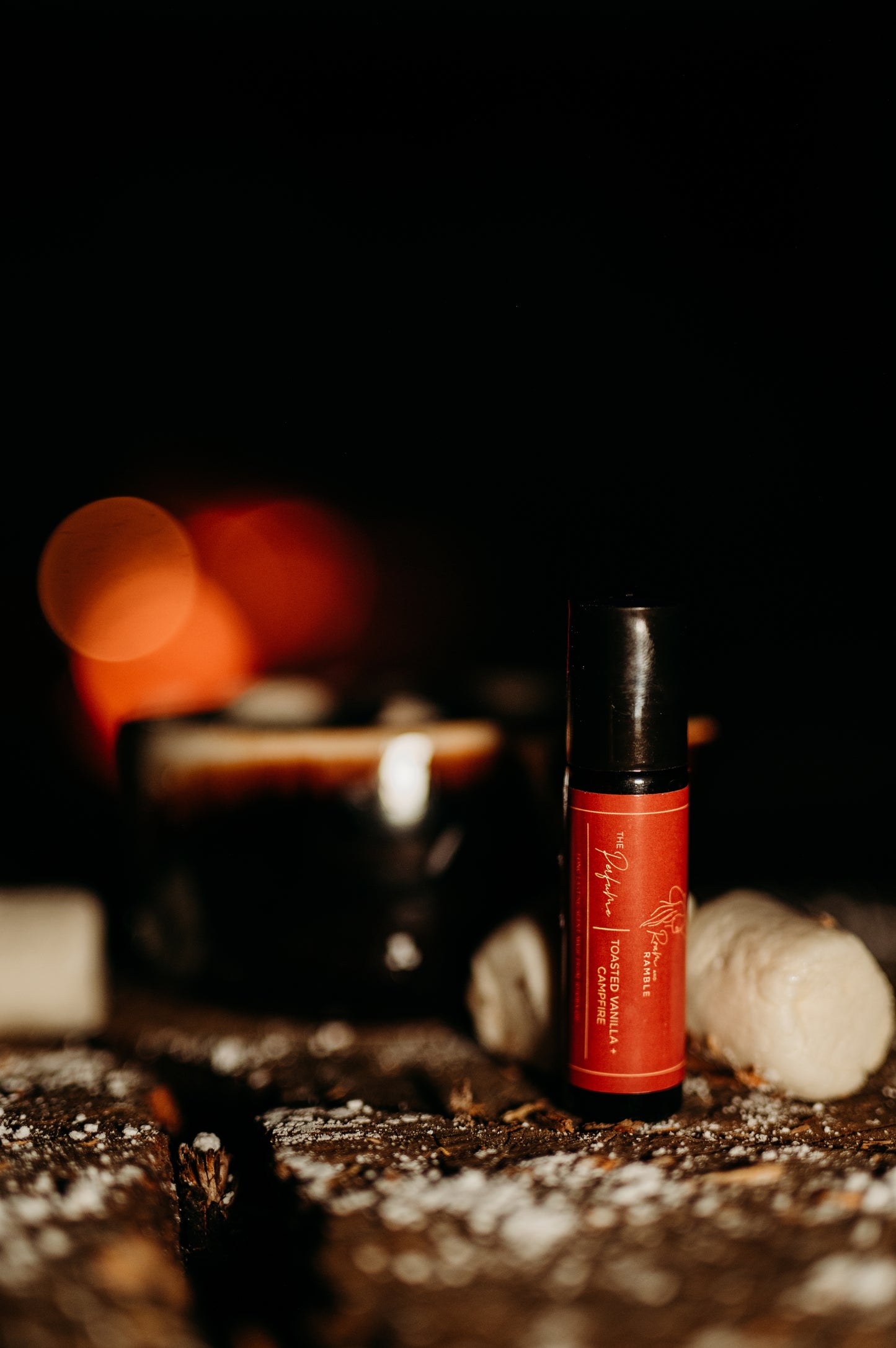 Toasted vanilla + Campfire perfume roller