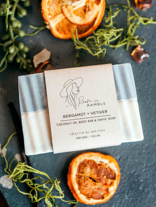 Bergamot + Vetiver Body Bar and Shave Soap