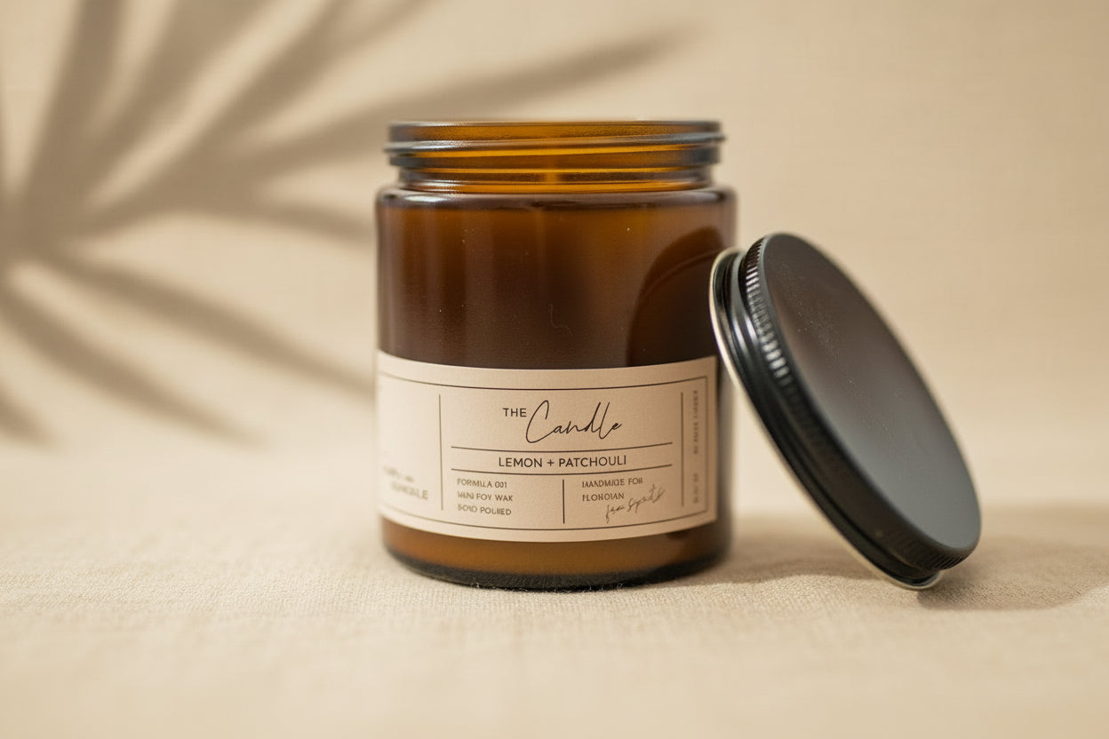 Hand-poured Lemon + Patchouli soy candle