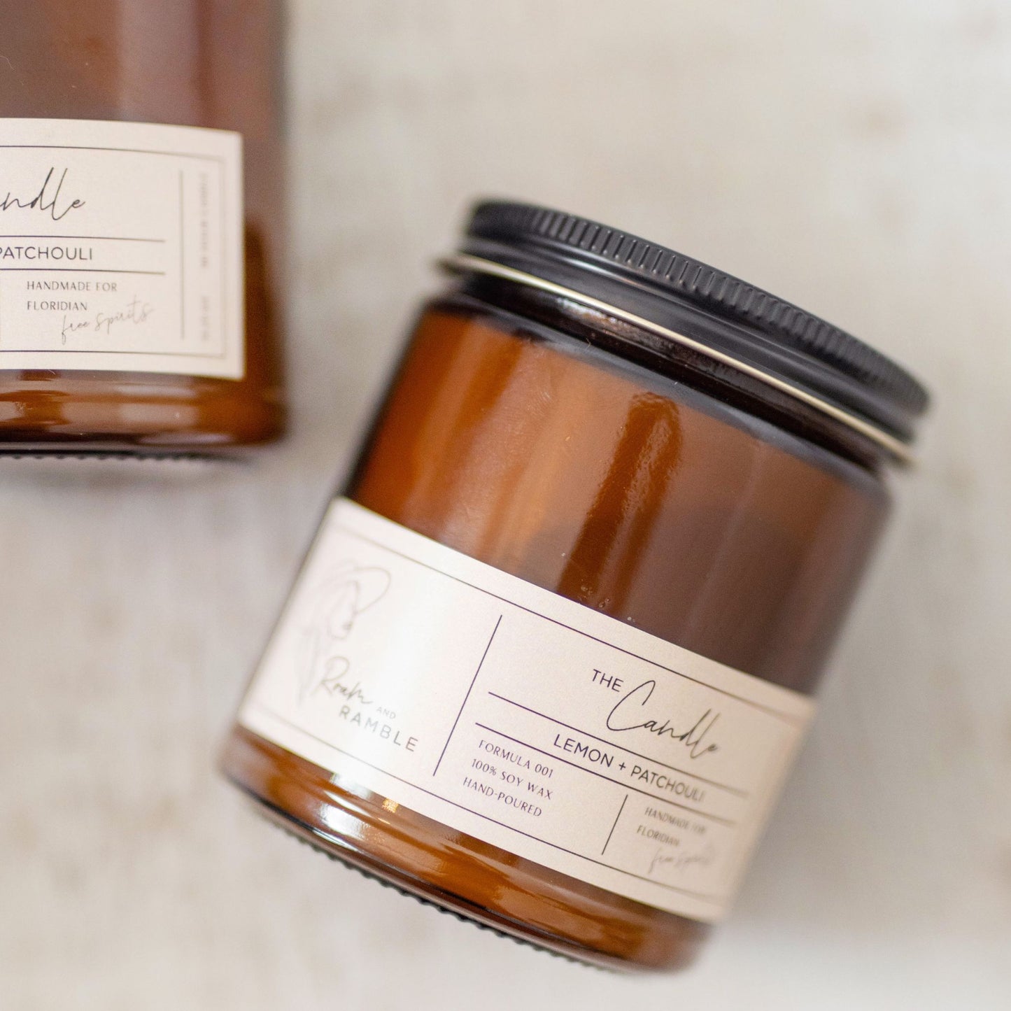 Hand-poured Lemon + Patchouli soy candle