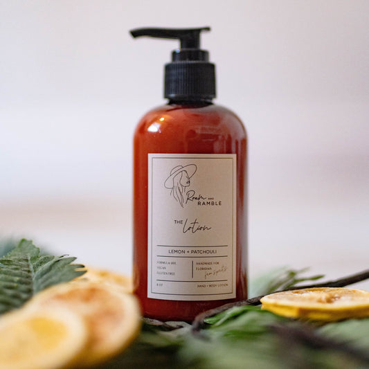 Lemon + Patchouli Organic Hand & Body Lotion 8 oz