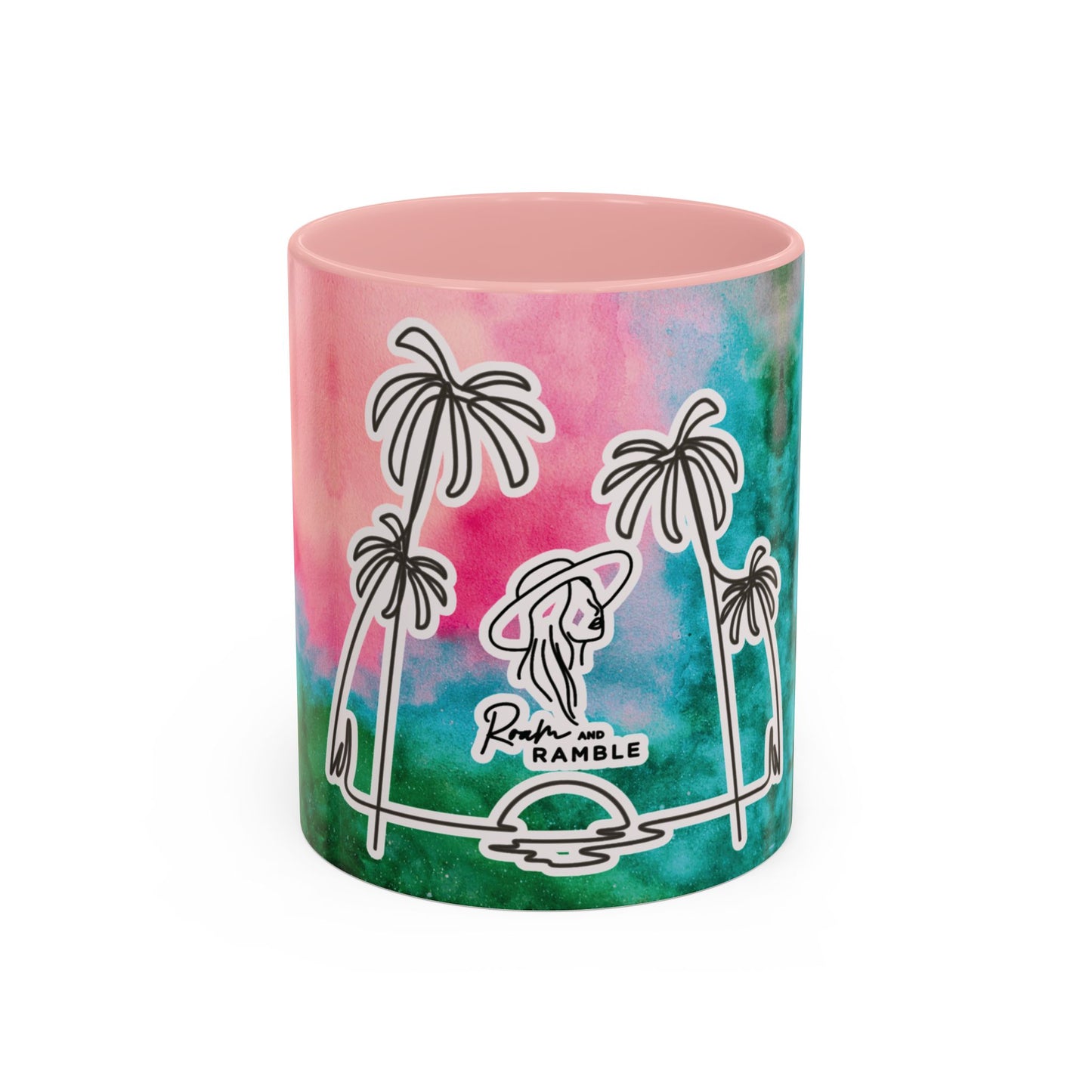 Tropical Accent Coffee Mug - Beach Vibes, Gift for Coffee Lovers, Travel Inspired, Summer Drinks, Colorful Kitchen Decor