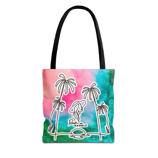 Vibrant Tropical Tote Bag, Beach Bag, Travel Accessory, Summer Gift, Floral AOP Design