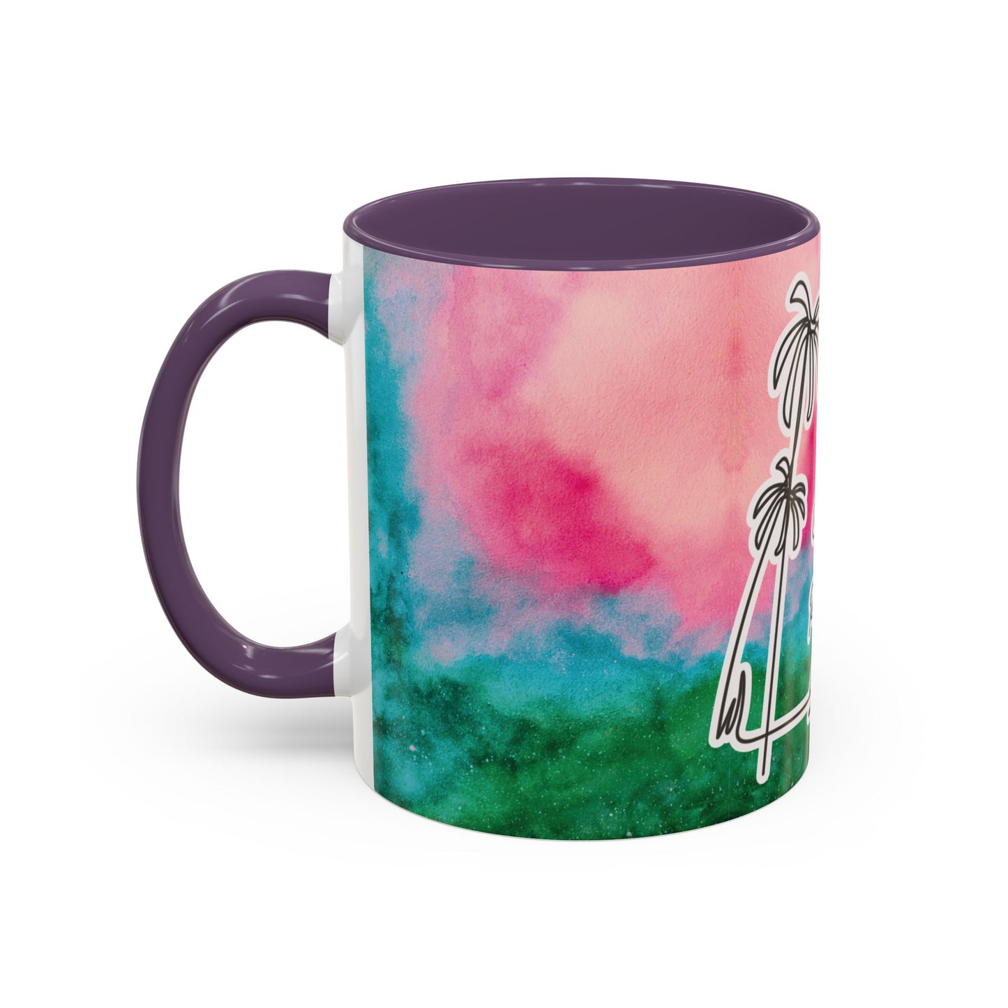 Tropical Accent Coffee Mug - Beach Vibes, Gift for Coffee Lovers, Travel Inspired, Summer Drinks, Colorful Kitchen Decor