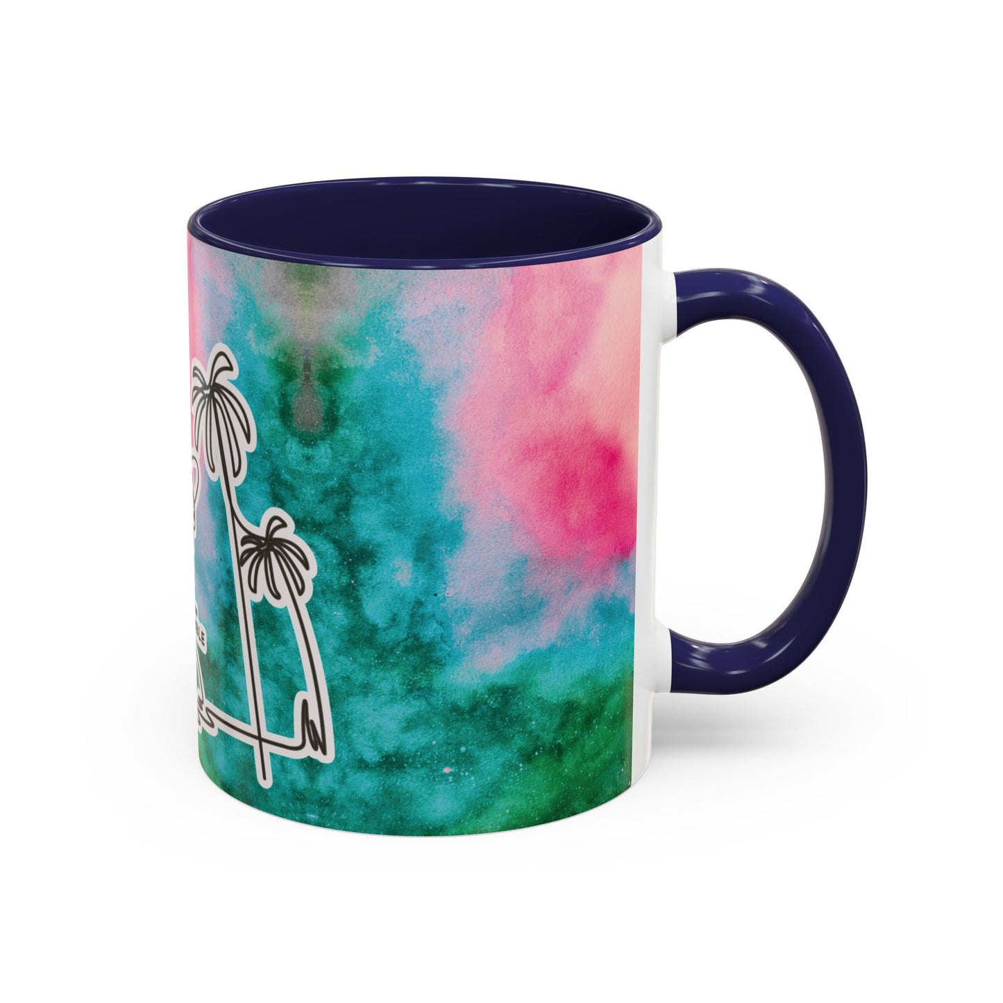 Tropical Accent Coffee Mug - Beach Vibes, Gift for Coffee Lovers, Travel Inspired, Summer Drinks, Colorful Kitchen Decor