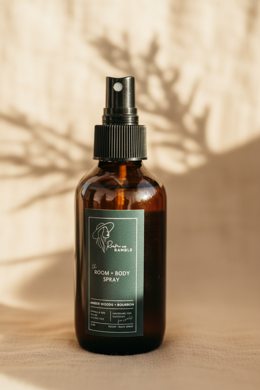 Amber Woods + Bourbon Room & Body Spray 4 oz