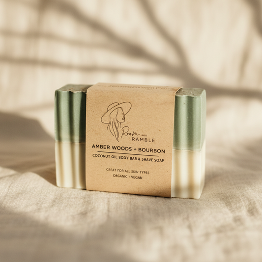 Amber Woods + Bourbon Body Bar & Shave Soap