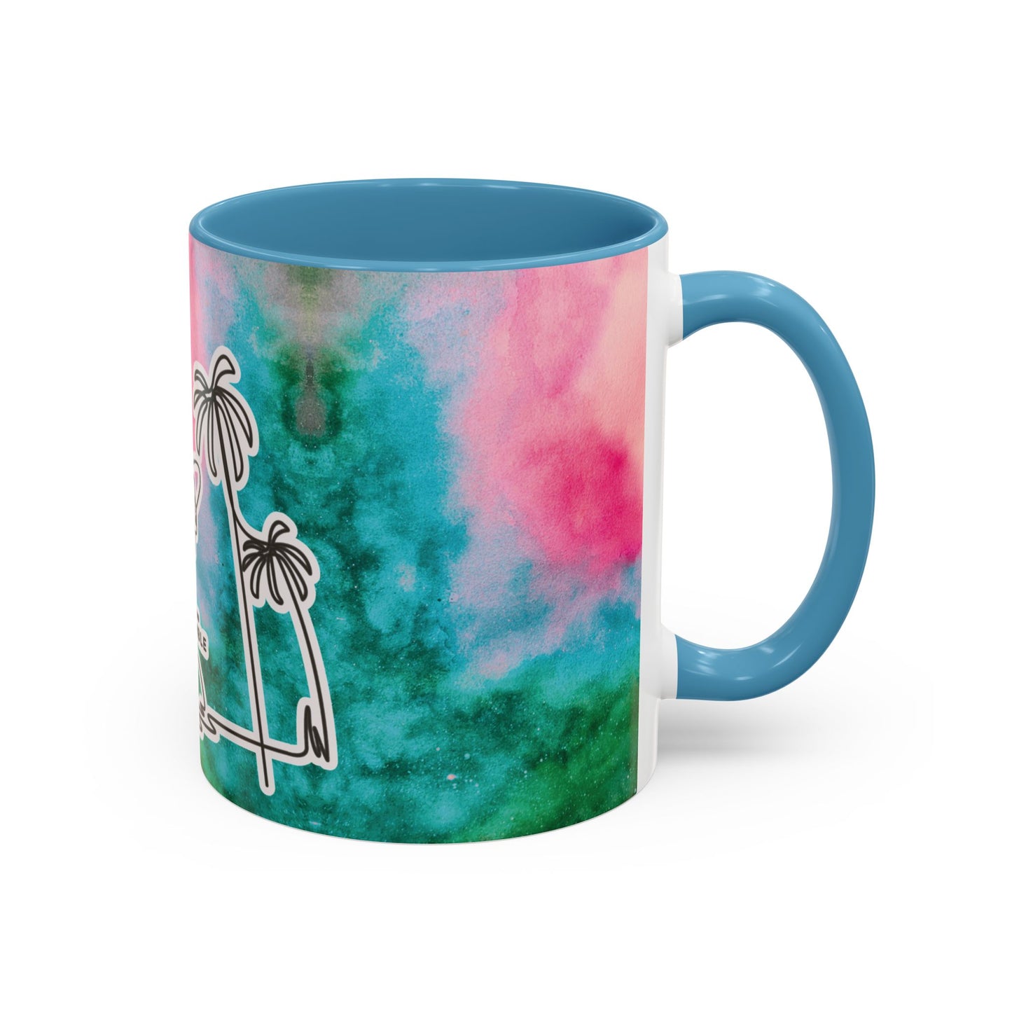 Tropical Accent Coffee Mug - Beach Vibes, Gift for Coffee Lovers, Travel Inspired, Summer Drinks, Colorful Kitchen Decor