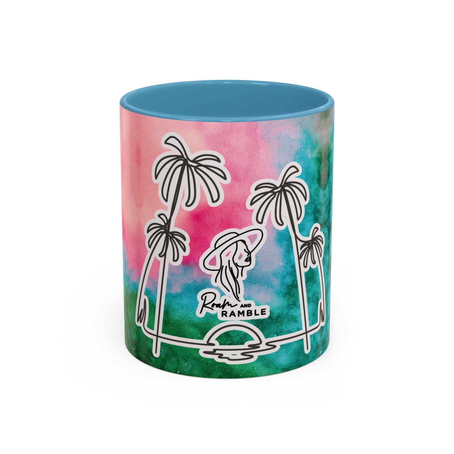 Tropical Accent Coffee Mug - Beach Vibes, Gift for Coffee Lovers, Travel Inspired, Summer Drinks, Colorful Kitchen Decor