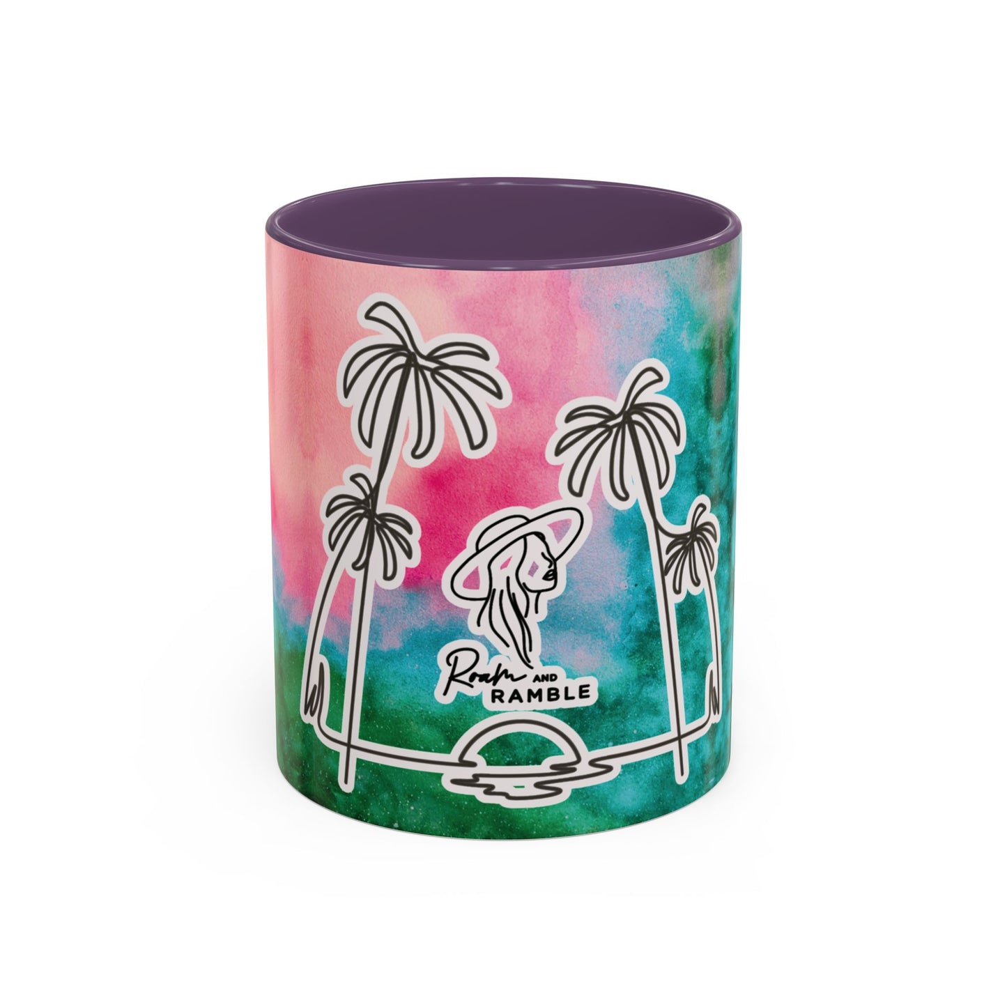 Tropical Accent Coffee Mug - Beach Vibes, Gift for Coffee Lovers, Travel Inspired, Summer Drinks, Colorful Kitchen Decor