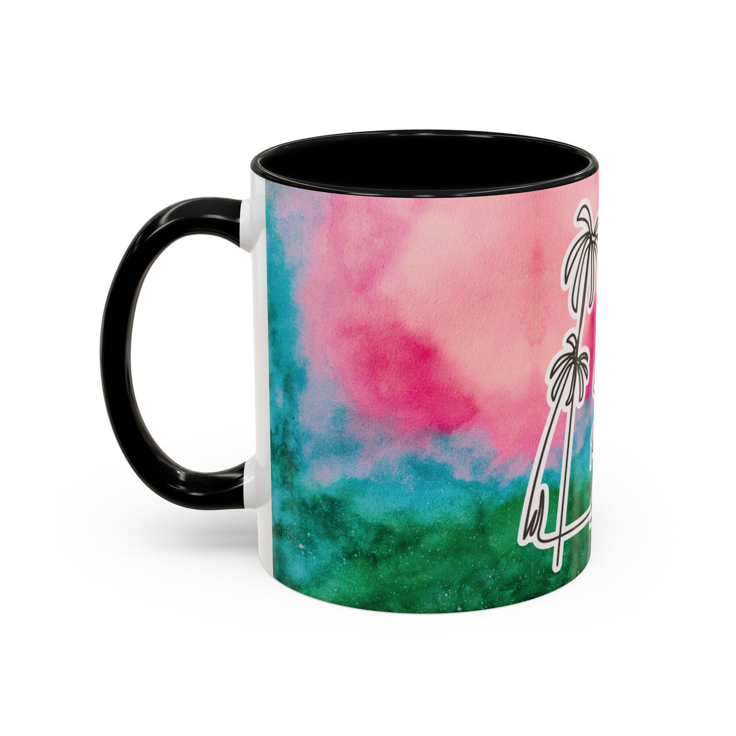 Tropical Accent Coffee Mug - Beach Vibes, Gift for Coffee Lovers, Travel Inspired, Summer Drinks, Colorful Kitchen Decor