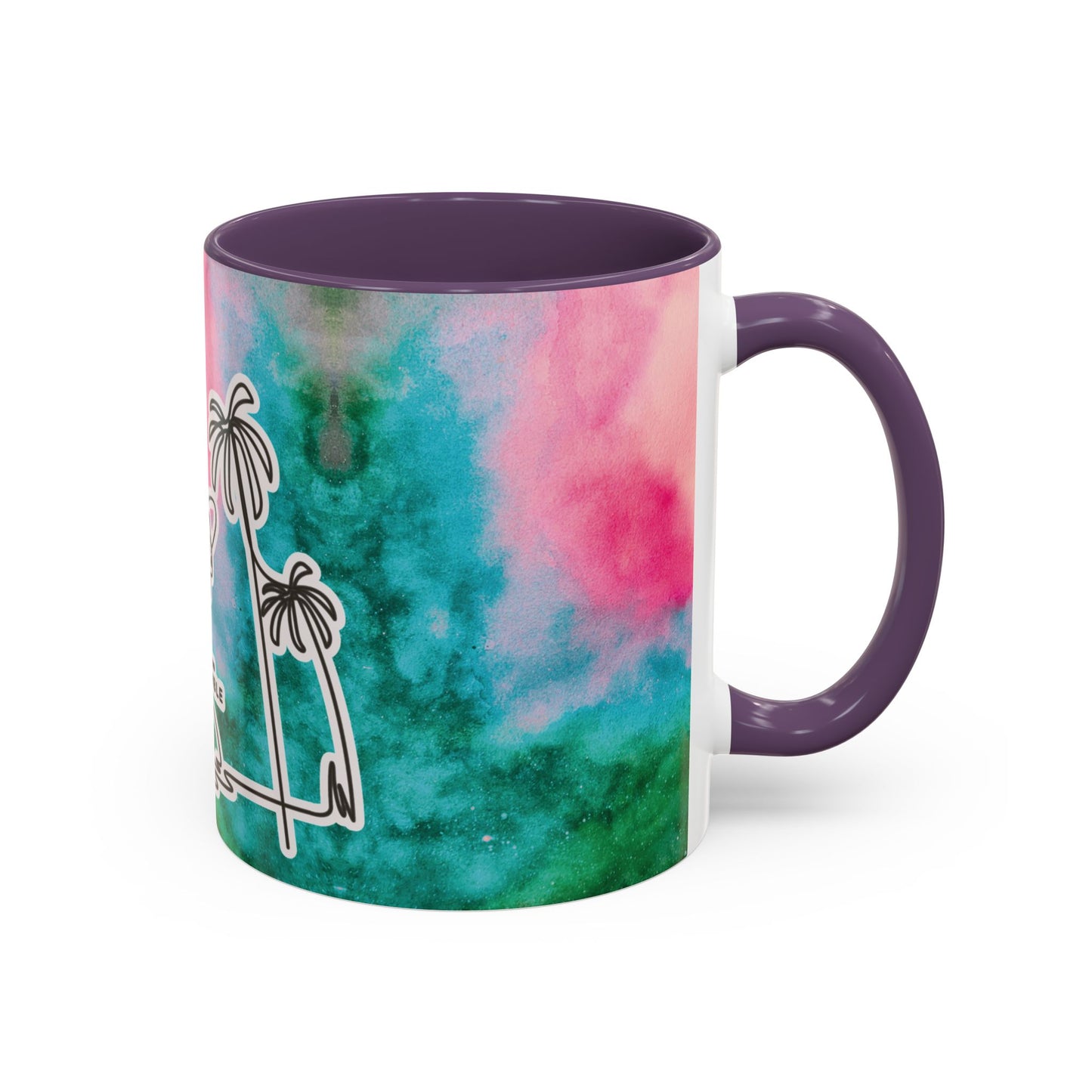 Tropical Accent Coffee Mug - Beach Vibes, Gift for Coffee Lovers, Travel Inspired, Summer Drinks, Colorful Kitchen Decor