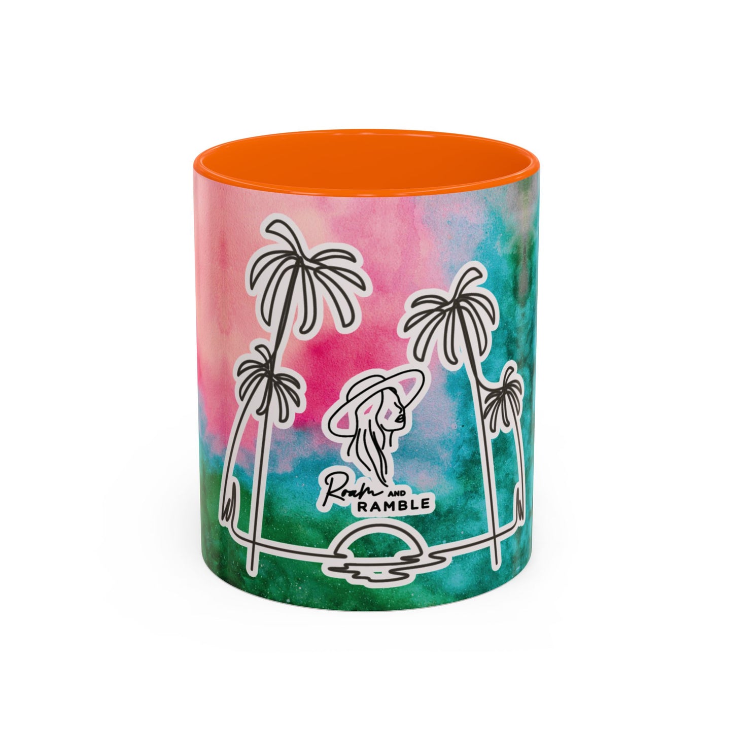 Tropical Accent Coffee Mug - Beach Vibes, Gift for Coffee Lovers, Travel Inspired, Summer Drinks, Colorful Kitchen Decor