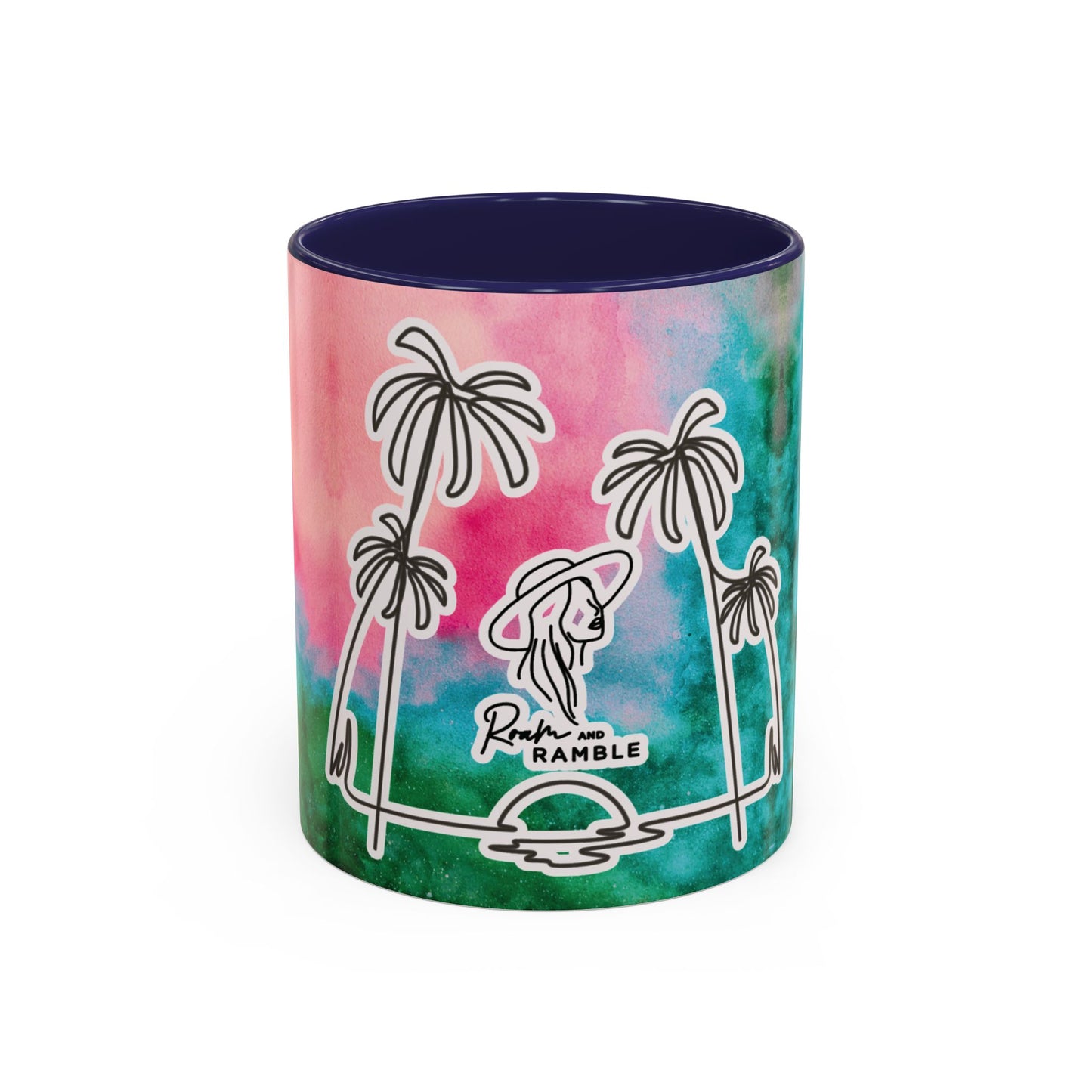 Tropical Accent Coffee Mug - Beach Vibes, Gift for Coffee Lovers, Travel Inspired, Summer Drinks, Colorful Kitchen Decor