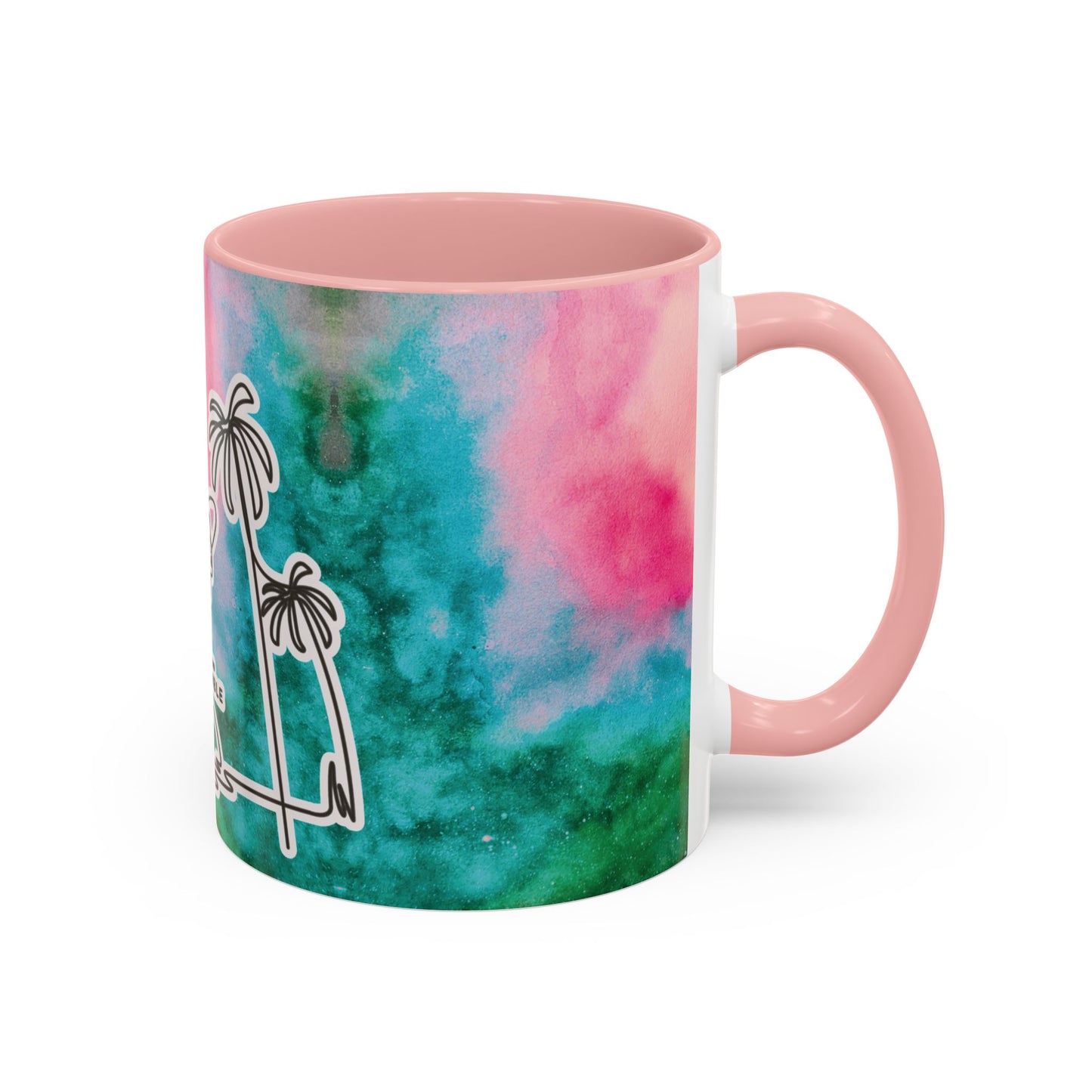 Tropical Accent Coffee Mug - Beach Vibes, Gift for Coffee Lovers, Travel Inspired, Summer Drinks, Colorful Kitchen Decor