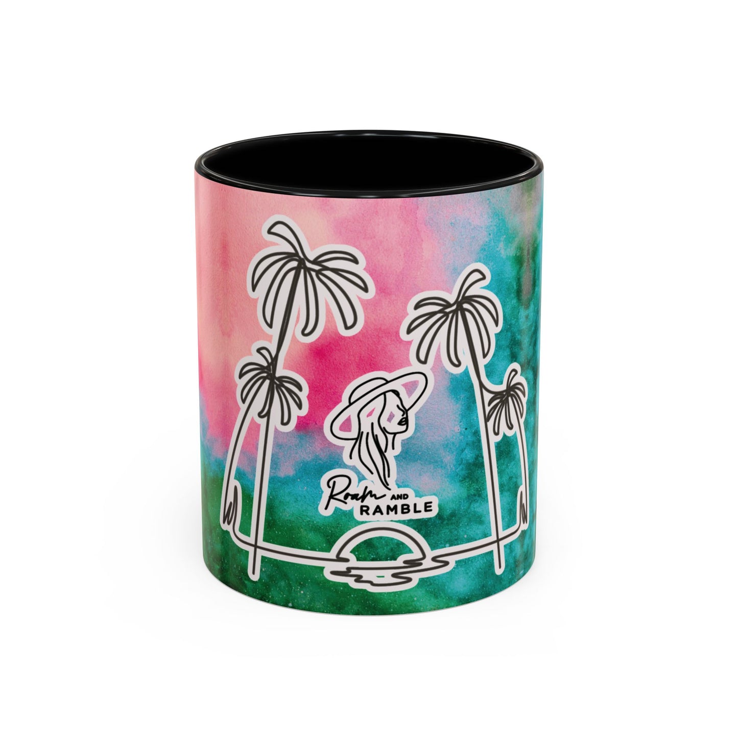 Tropical Accent Coffee Mug - Beach Vibes, Gift for Coffee Lovers, Travel Inspired, Summer Drinks, Colorful Kitchen Decor