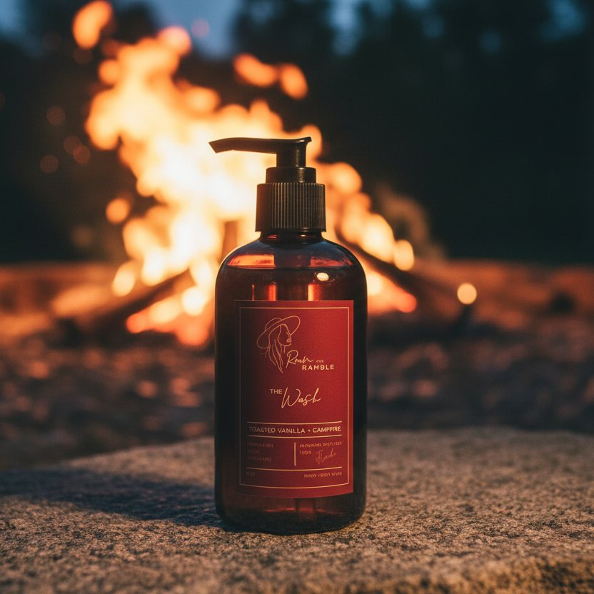 Toasted Vanilla + Campfire Organic Hand & Body Wash 8 oz